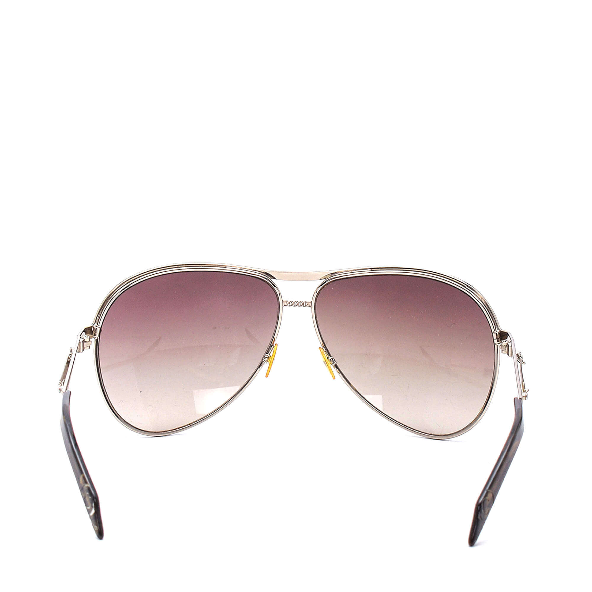 Alexander McQueen - Brown and Silver Metal Aviator Sunglasses